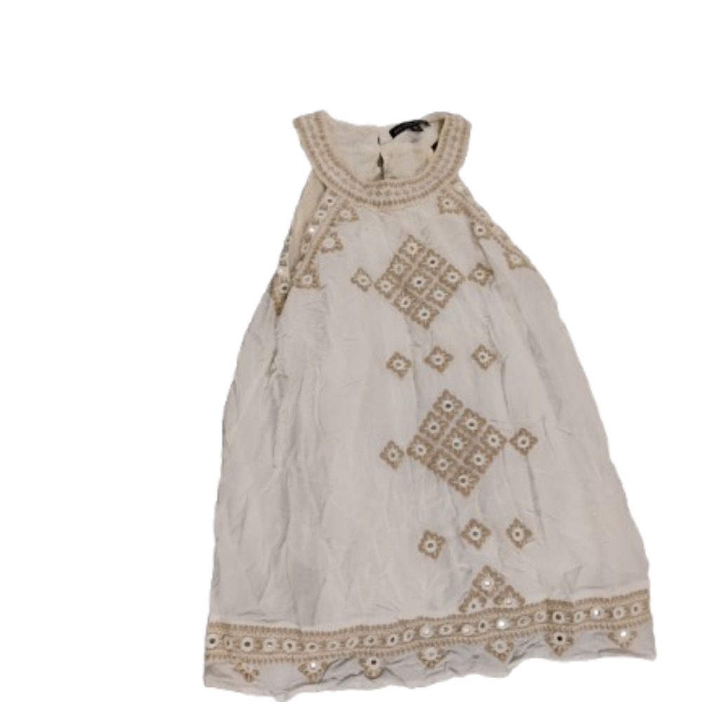 Saks Fifth Avenue Women's Halter Boho Embroidered Tunic Top Sz M